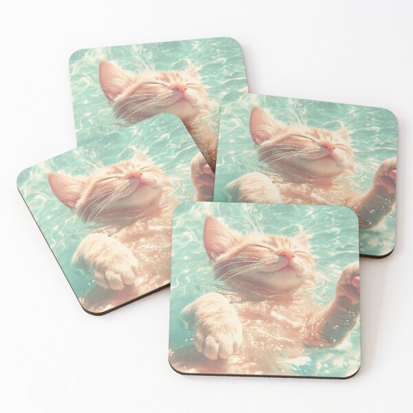 Item preview, Blissful Kitten Floating in Water designed and sold by Canary-Vice.