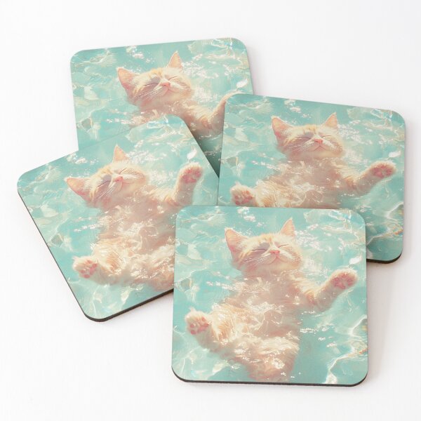 Item preview, Kitty Poolside Chill designed and sold by Canary-Vice.