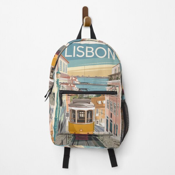 Item preview, Lisbon Vintage Travel Poster designed and sold by TravelerRat.