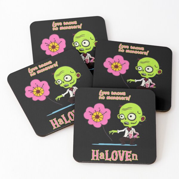 Item preview, Funny Zombie with Flower and HaLOVEn Love Message Cartoon Art designed and sold by Prime-Studio.