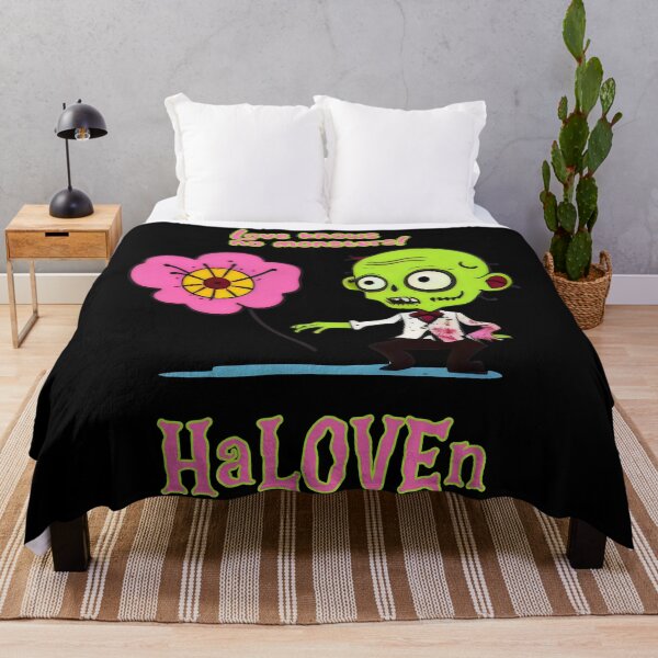 Item preview, Funny Zombie with Flower and HaLOVEn Love Message Cartoon Art designed and sold by Prime-Studio.