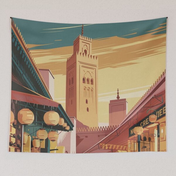 Item preview, Marrakech Vintage Travel Poster designed and sold by TravelerRat.