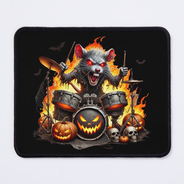 Item preview, halloween rat playing drums designed and sold by Meandmyshop.