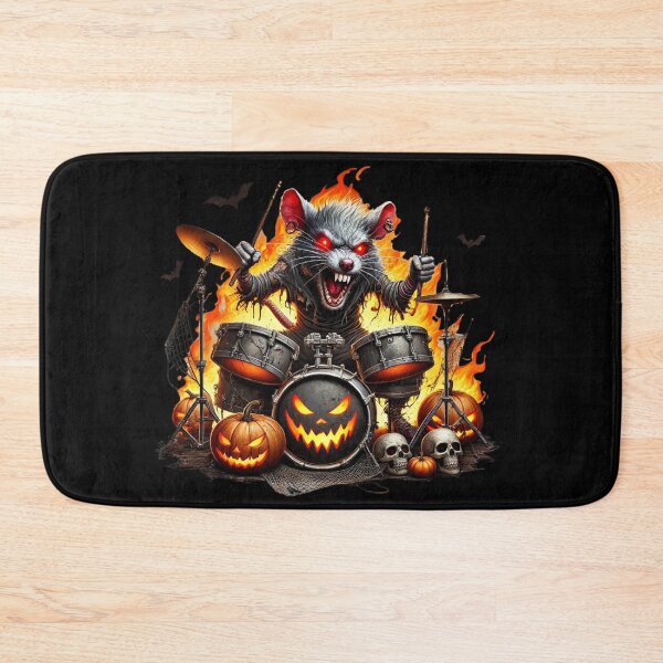 Item preview, halloween rat playing drums designed and sold by Meandmyshop.