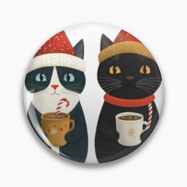 Item preview, Christmas Cats with Hot Cocoa - Festive Winter Illustration designed and sold by DrRoza.