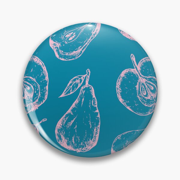 Item preview, Vintage Fruit Outline Pattern - Blue and Pink designed and sold by bowsbotanicals.