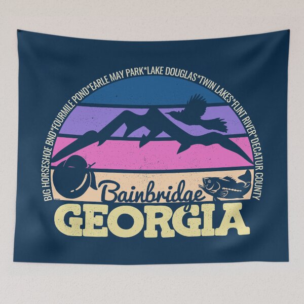 Item preview, Bainbridge Georgia Sunset Retro Vintage Local Pride Logo designed and sold by CRHPOD20.