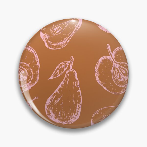 Item preview, Vintage Fruit Outline - Brown and Pink designed and sold by bowsbotanicals.