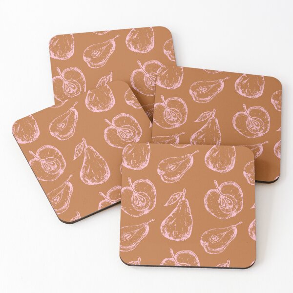 Item preview, Vintage Fruit Outline - Brown and Pink designed and sold by bowsbotanicals.