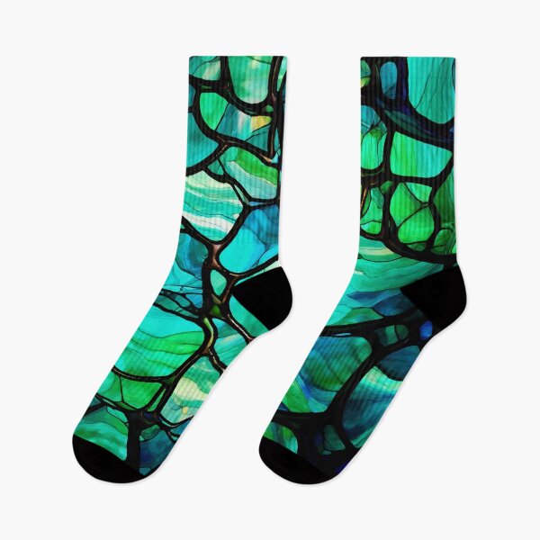 Item preview, PATTERN 060- STAINED GLASS MALACHITE - Gift items and personal use / Gemstone, Green, Turquoise, Blue, Cyan, White, Stained Glass, Marble, Velvet, Abstract, Broken Glass,  Art designed and sold by LumDesignArt.