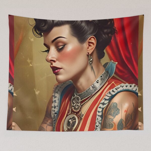 Item preview, Circus Sideshow Pinup  designed and sold by MatrixTattoo.