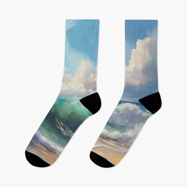 Item preview, A tranquil beach design with a dramatic wave crashing onto the shore. designed and sold by HEMRO.