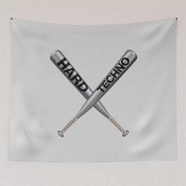 Item preview, "Hard Techno" Crossed Baseball Bats  – Techno Music Design designed and sold by paulo silveira.