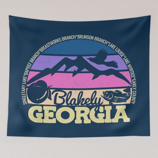 Item preview, Blakely Georgia Sunset Retro Vintage Local Pride Logo designed and sold by CRHPOD20.
