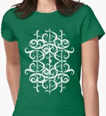 White Flourishes Women's Fitted T-Shirt