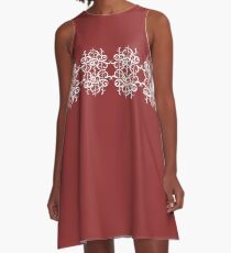 White Flourishes A-Line Dress