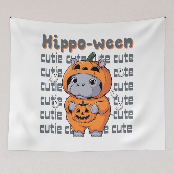Item preview, Spooky Cute Hippo Halloween in Costume – Ideal for Animal Lovers designed and sold by EwaVerse.
