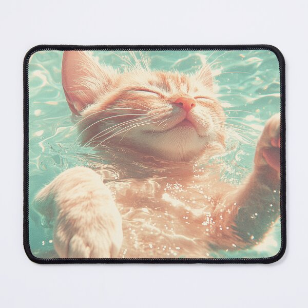 Item preview, Blissful Kitten Floating in Water designed and sold by Canary-Vice.