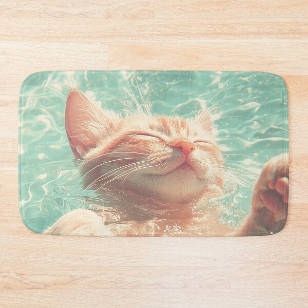Item preview, Blissful Kitten Floating in Water designed and sold by Canary-Vice.