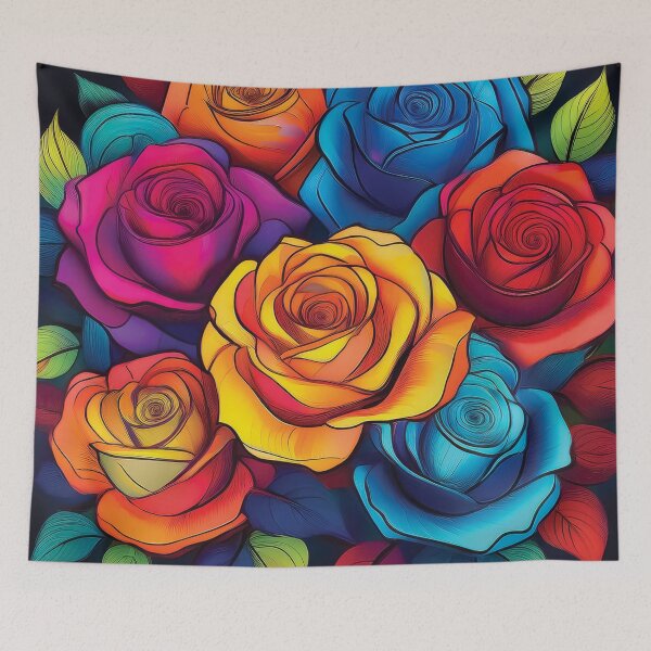 Item preview, A bouquet of roses in a dazzling array of colors design. designed and sold by HEMRO.