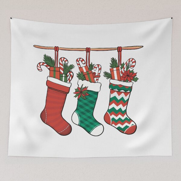 Item preview, Festive Stockings Brimming with Christmas Cheer designed and sold by MJ ART.