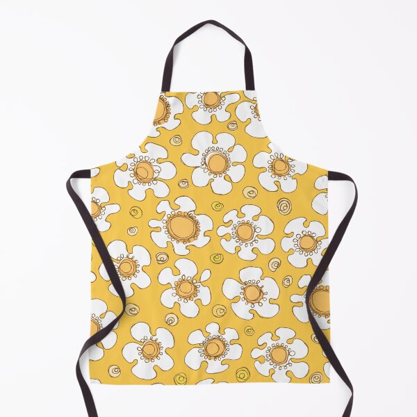 Item preview, Single Line Hand Drawn White Daisies Pattern on Golden Yellow designed and sold by schorrnuff.