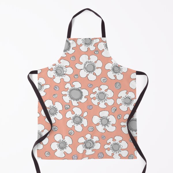 Item preview, Hand Drawn Single Line Daisy Pattern in Peach and Gray designed and sold by schorrnuff.