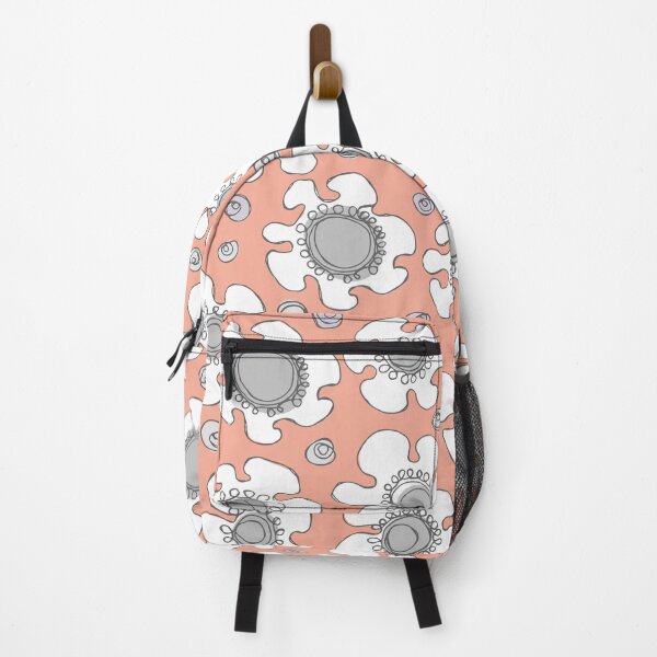Item preview, Hand Drawn Single Line Daisy Pattern in Peach and Gray designed and sold by schorrnuff.