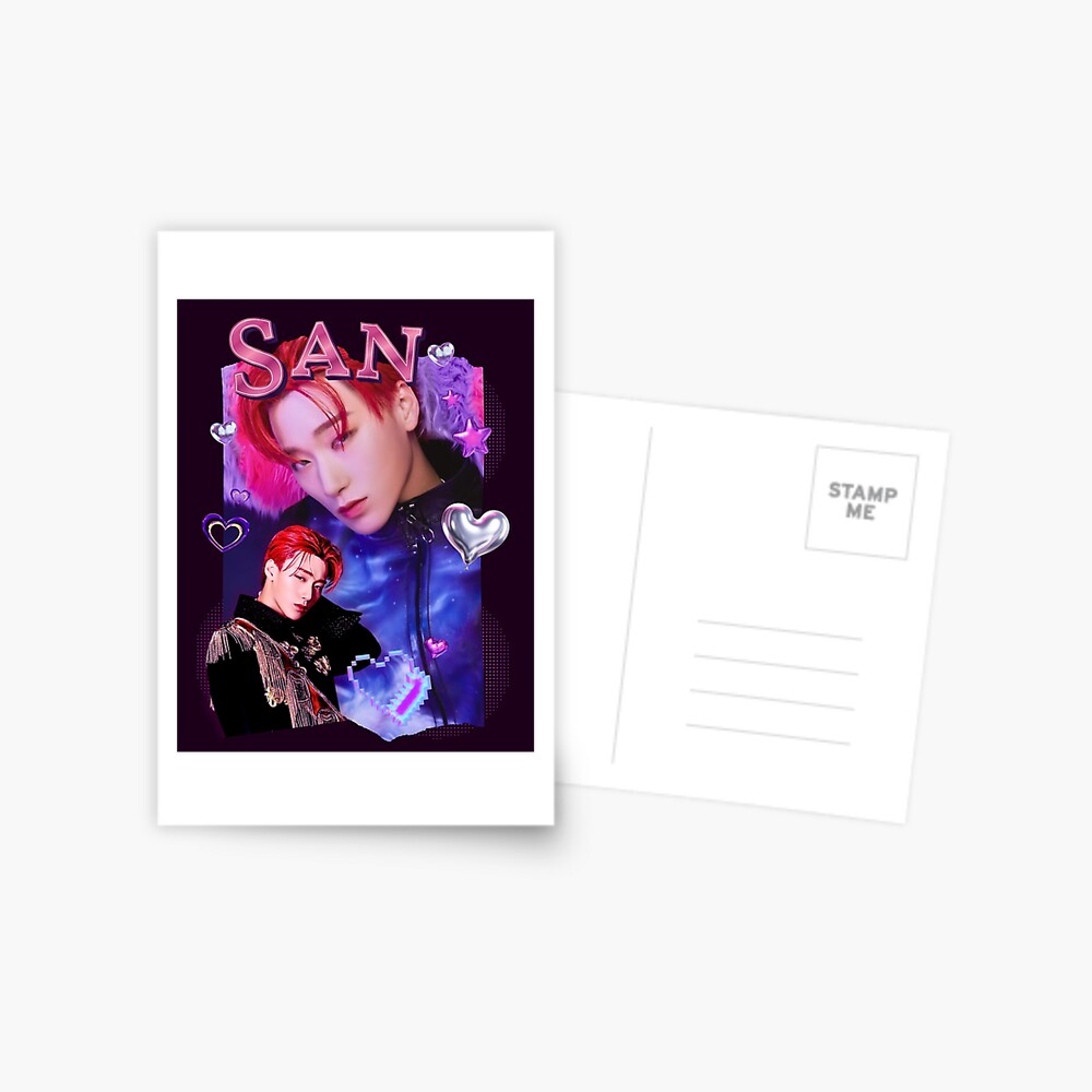 ATEEZ SAN POSTCARD サン ポストカード ATEEZ San Collage: Striking PURPLE Portrait