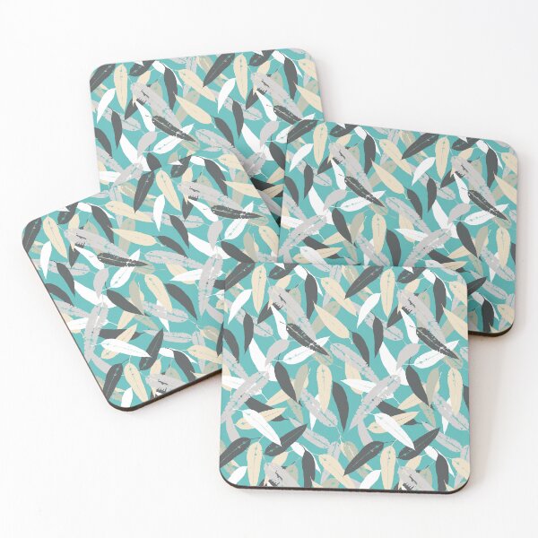 Item preview, Gum leaves on an rich aqua teal background designed and sold by SCdesignqld.