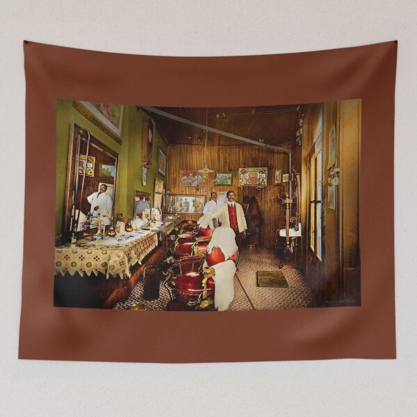 Item preview, Barber - Two gents in their barbershop 1900 designed and sold by Mike Savad Photography.