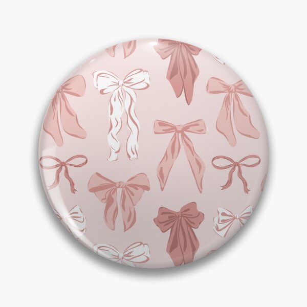 Item preview, Coquette feminine demure pink & white bows on preppy light pink designed and sold by sheena lange.