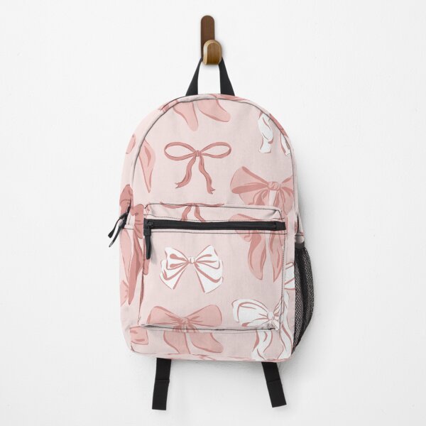 Item preview, Coquette feminine demure pink & white bows on preppy light pink designed and sold by sheena lange.