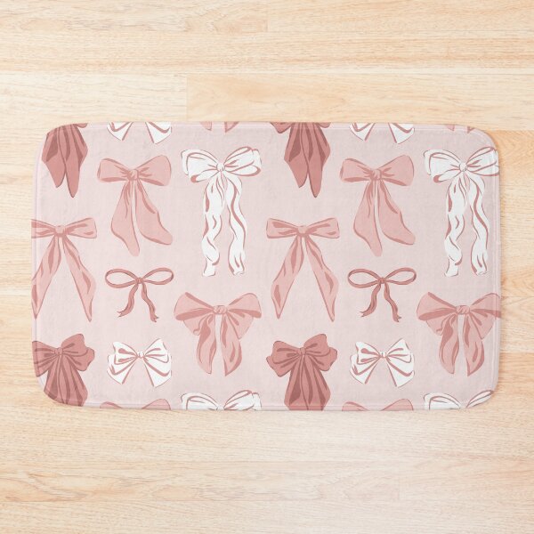 Item preview, Coquette feminine demure pink & white bows on preppy light pink designed and sold by sheena lange.