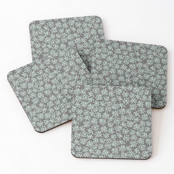 Item preview, Florette Daisy Floral Pattern - Slate + Mint designed and sold by Irene Estelle.