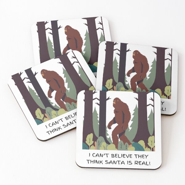 Item preview, Sasquatch in disbelief people believe in Santa.  designed and sold by NicMacTees.