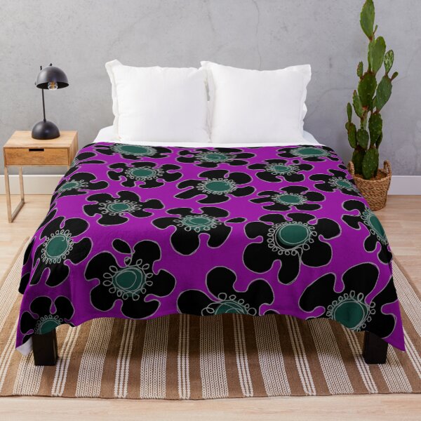 Item preview, Hand Drawn Single Line Black Daisies on Deep Magenta Pattern designed and sold by schorrnuff.