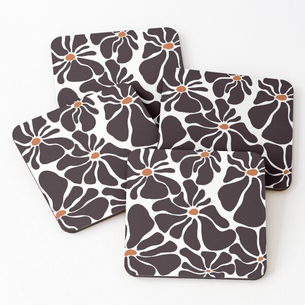 Item preview, Black flowers pattern  designed and sold by LUJI PATTERN ATELIER .