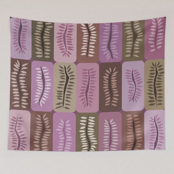Item preview, Hand Drawn Dancing Ferns Pattern in Dusty Lavender and Taupe designed and sold by schorrnuff.