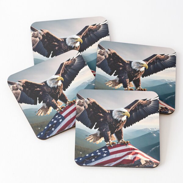Item preview, American Eagle Flag Draped Over Mountain designed and sold by JSJDigitalArt.