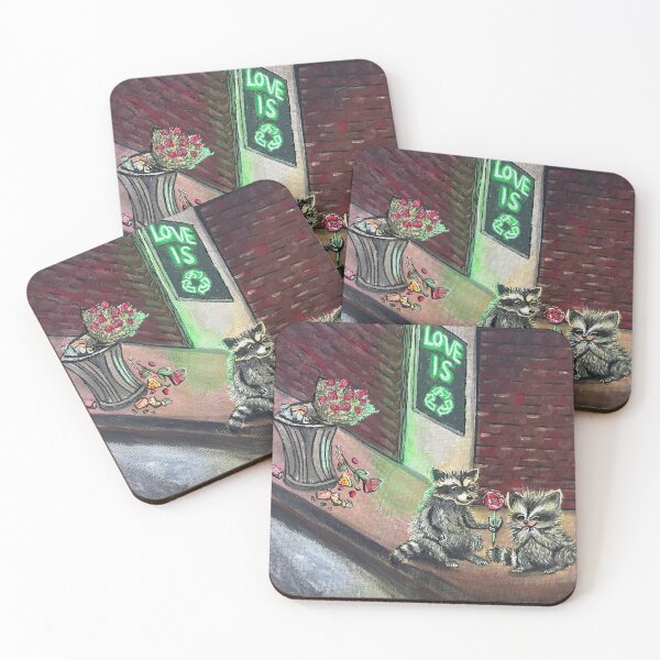 Item preview, Love Is Recyclable Raccoons In Love  designed and sold by ThespisMedia.