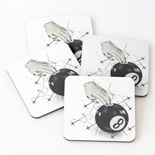 Item preview, 8 Ball Altered Art Aesthetic Decor Black and White Y2K Retro 90's Stickers designed and sold by digifaxdesign.