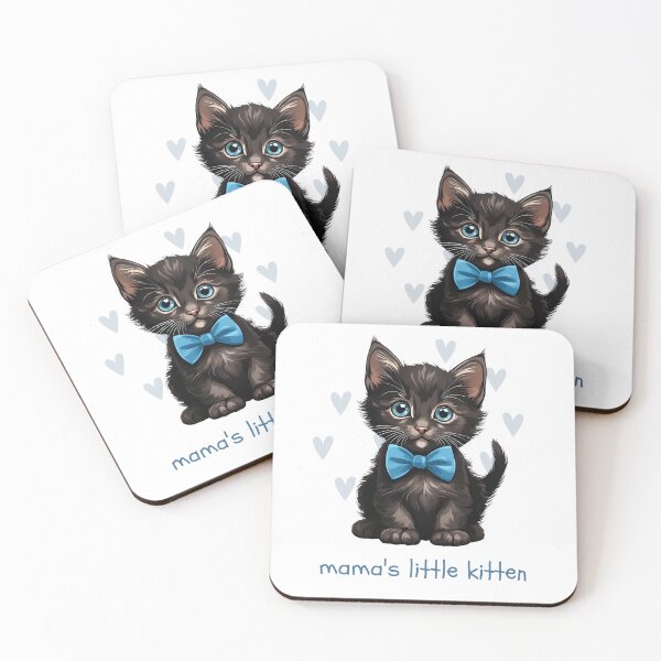 Item preview, Mama's little kitten blue and black designed and sold by Letícia Matos.