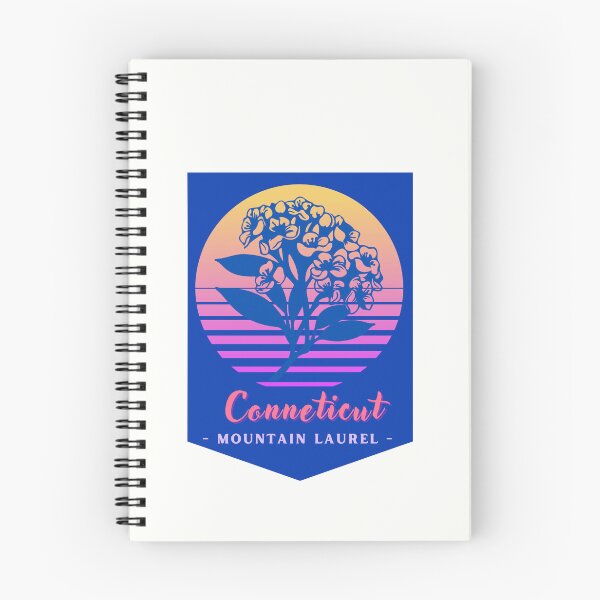 Aperçu de l'œuvre T-shirt classique avec autocollant représentant un laurier de montagne et une fleur de l'État du Connecticut créée et vendue par ThinkNature!.