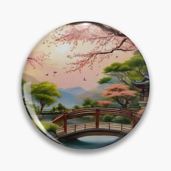 Item preview, Pink tree and a bridge, ideal setting. designed and sold by MarilynBaldey7.