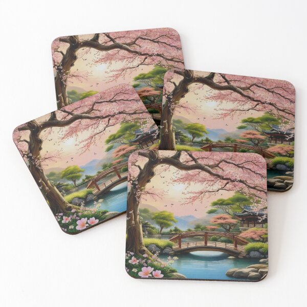 Item preview, Pink tree and a bridge, ideal setting. designed and sold by MarilynBaldey7.
