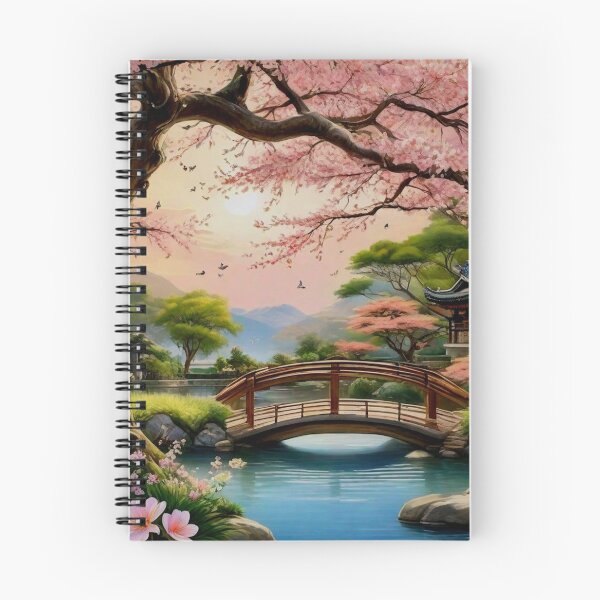 Item preview, Pink tree and a bridge, ideal setting. designed and sold by MarilynBaldey7.