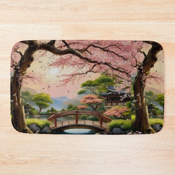 Item preview, Pink tree and a bridge, ideal setting. designed and sold by MarilynBaldey7.