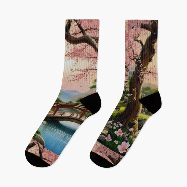 Item preview, Pink tree and a bridge, ideal setting. designed and sold by MarilynBaldey7.