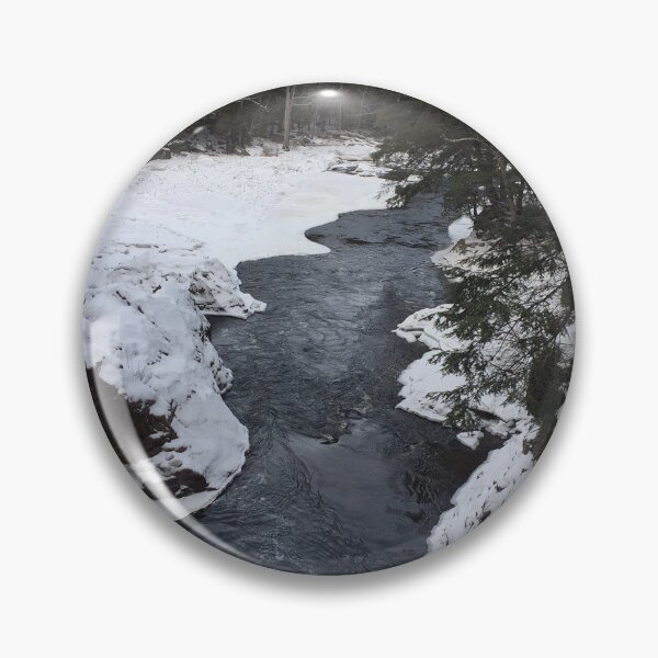 Item preview, Winter Stream Flowing Through Snowy Forest designed and sold by marinab56.
